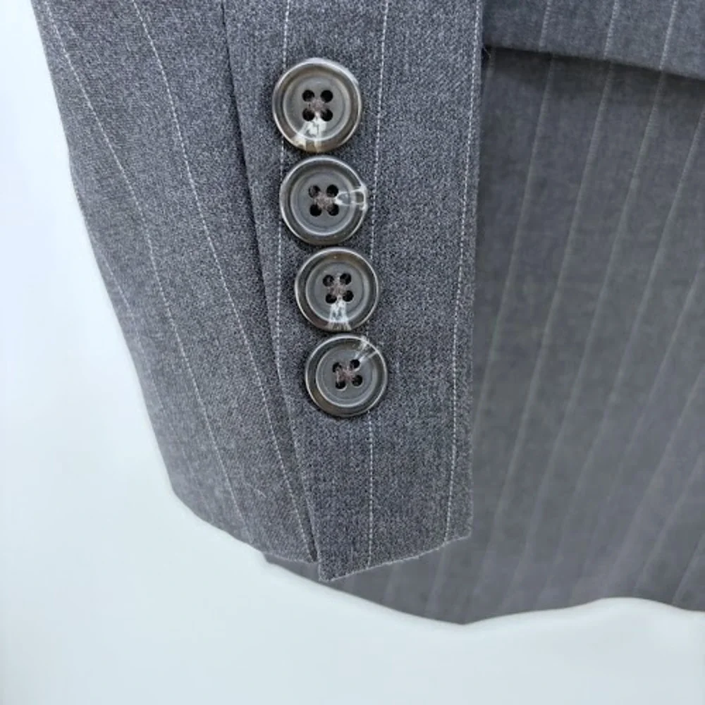 Lauren Ralph Lauren Blazer Mens 48R Grey Pinstripe Wool Made Canada sport Coat